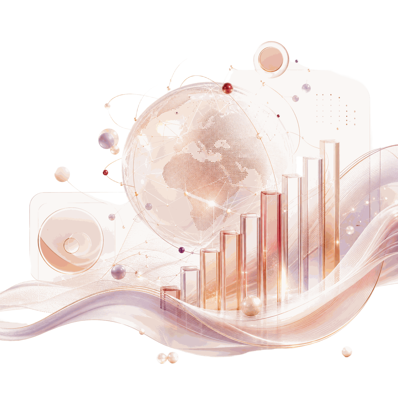 Abstract visualization of AI, marketing technology, customer experience and growth for the Walk2Talk BrandTech Summit